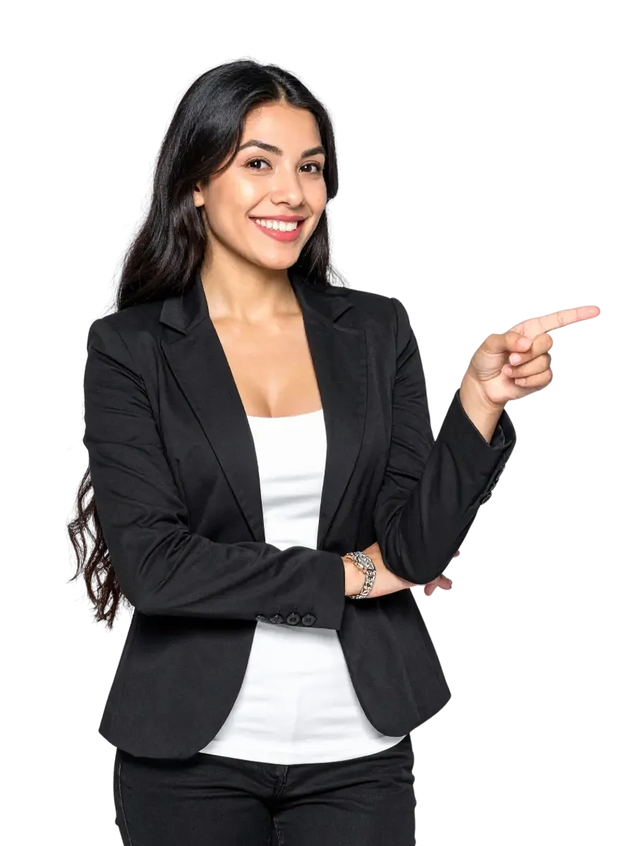 Professional accountant pointing at growth calculator